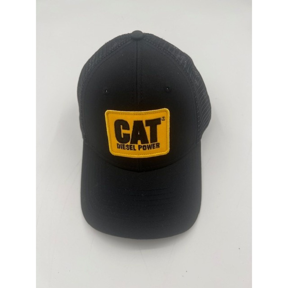 Caterpillar Diesel Power Trucker Hat Mens OSFM Black Good Snapback Mesh Patch